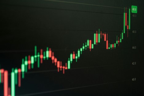 Business growth chart showing upward trending graph for digital marketing success metrics