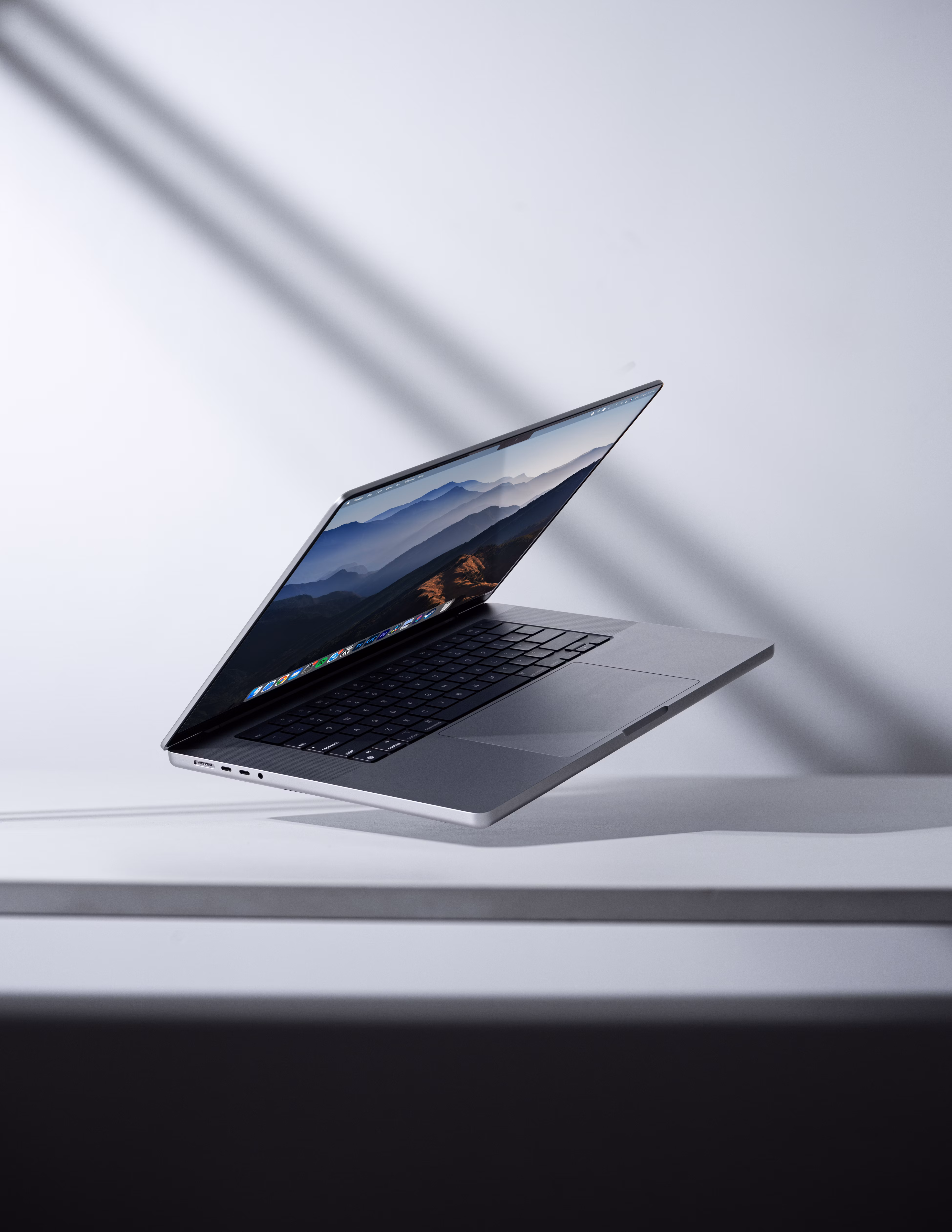 Laptop with mountains background