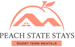 Peach State Stays real estate company logo specializing in vacation rentals and short-term leasing services